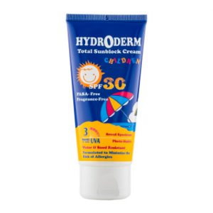 ضد آفتاب بی رنگ هیدرودرم با SPF30 مناسب کودک