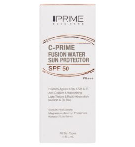 فلوئید ضد آفتاب پرایم مدل فیوژن واتر حاوی ویتامین سی با SPF50