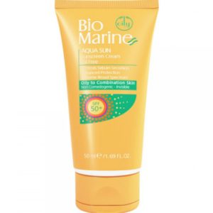 کرم ضد آفتاب بی رنگ بایو مارین با SPF50 مناسب پوست چرب و جوش دار حجم 50 میلی لیتر